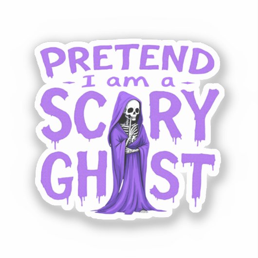 Doe alsof ik een enge geest ben - grappige Hallowe Sticker (Voorkant)