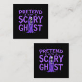 Doe alsof ik een enge geest ben - grappige Hallowe Vierkante Visitekaartje (Voorkant / Achterkant)