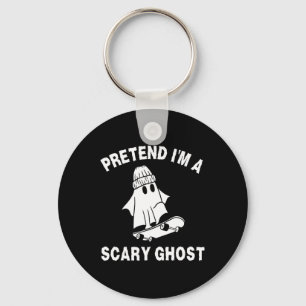 Doe alsof ik een enge geest Halloween kostuum 2 Sleutelhanger