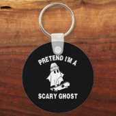 Doe alsof ik een enge geest Halloween kostuum 2 Sleutelhanger (Voorkant)