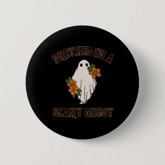 Doe alsof ik een enge geest Halloween kostuum 3 Ronde Button 5,7 Cm (Voorkant)