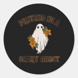Doe alsof ik een enge geest Halloween kostuum 3 Ronde Sticker