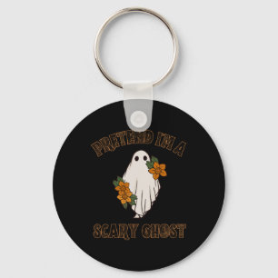 Doe alsof ik een enge geest Halloween kostuum 3 Sleutelhanger