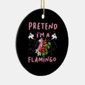 Doe alsof ik een flamingo grappig Halloween kostuu Keramisch Ornament (Rechts)