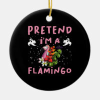 Doe alsof ik een flamingo grappig Halloween kostuu
