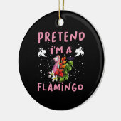 Doe alsof ik een flamingo grappig Halloween kostuu Keramisch Ornament (Links)