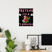 Doe alsof ik een flamingo grappige Halloween kostu Poster (Thuiskantoor)