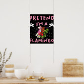 Doe alsof ik een flamingo grappige Halloween kostu Poster (Keuken)