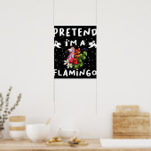 Doe alsof ik een flamingo grappige Halloween kostu Poster (Keuken)