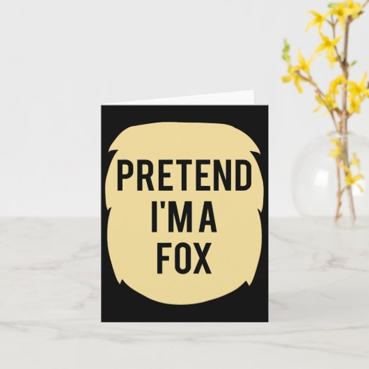 Doe alsof ik een Fox kostuum grappig Halloween fee Kaart (Gele Bloem)