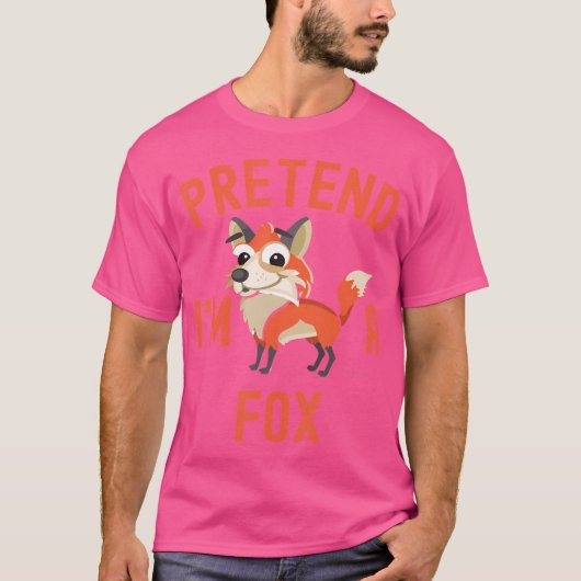 Doe alsof ik een Fox Lazy Halloween ben T-shirt (Voorkant)