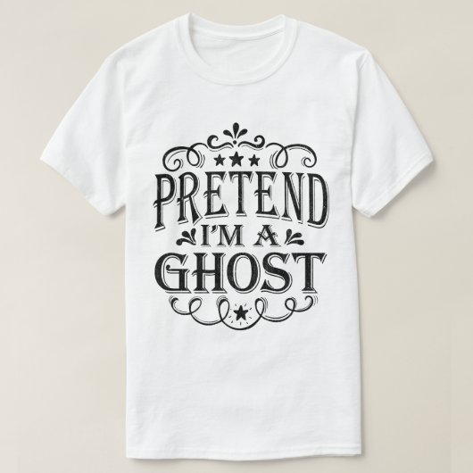 Doe alsof ik een geest luie Easy Halloween kostuum T-shirt (Design voorkant)