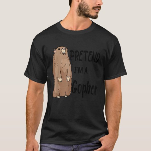 Doe alsof ik een Gopher T-shirt Grappig Lazy Hallo (Voorkant)