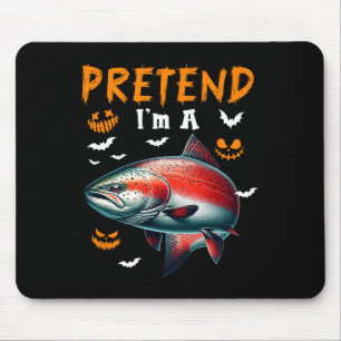 Doe alsof ik een Halloween-kostuum voor zalm ben V Muismat