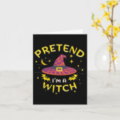 Doe alsof ik een heks geest Halloween kostuum Kaart (Gele Bloem)