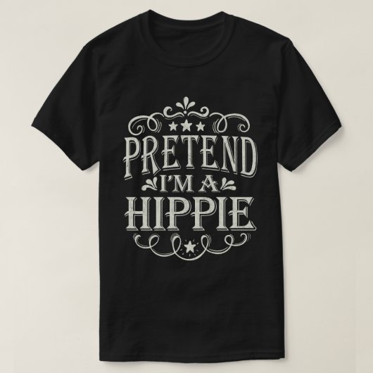 Doe alsof ik een hippie makkelijk lui Halloween ko T-shirt (Design voorkant)