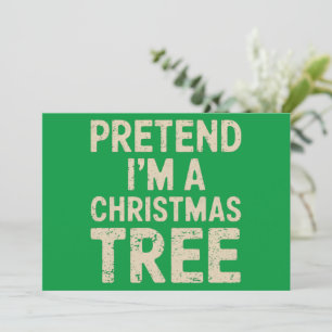 Doe alsof ik een kerstboom kerstkostuum ben feestdagenkaart