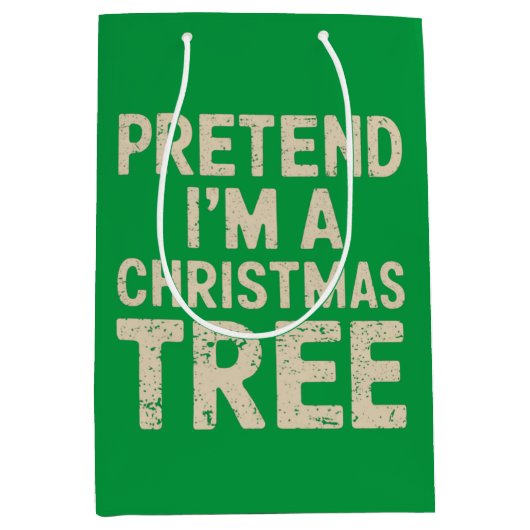 Doe alsof ik een kerstboom kerstkostuum ben medium cadeauzakje (Voorkant)