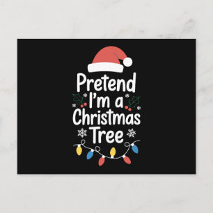 Doe alsof ik een kerstboom Santa-hoed lichten Kers Feestdagenkaart