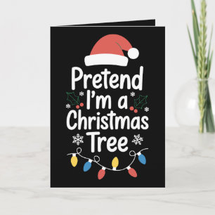 Doe alsof ik een kerstboom Santa-hoed lichten Kers Kaart