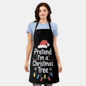 Doe alsof ik een kerstboom Santa-hoed lichten Kers Schort (Gedragen)