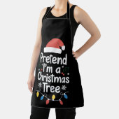 Doe alsof ik een kerstboom Santa-hoed lichten Kers Schort (Insitu)