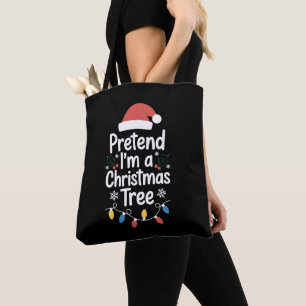 Doe alsof ik een kerstboom Santa-hoed lichten Kers Tote Bag