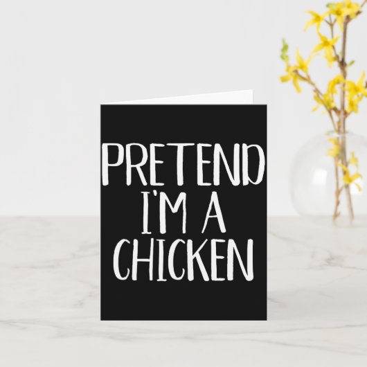 Doe alsof ik een kip kostuum familie grappige Hall Kaart (Gele Bloem)