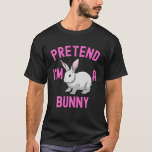 Doe alsof ik een konijn ben Lazy Halloween kostuum T-shirt
