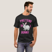 Doe alsof ik een konijn ben Lazy Halloween kostuum T-shirt (Voorkant volledig)