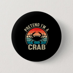 Doe alsof ik een krab  Halloween krabben liefhebbe Ronde Button 5,7 Cm