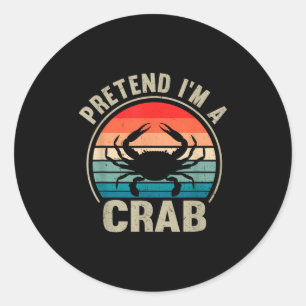 Doe alsof ik een krab Halloween krabben liefhebbe Ronde Sticker