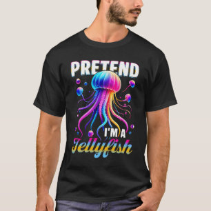 Doe alsof ik een kwal neon oceaanthema tentakel be t-shirt