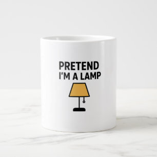 Doe alsof ik een lamp geïllustreerde koffiemok is grote koffiekop