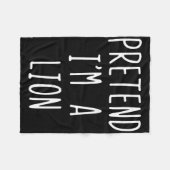 Doe alsof ik een leeuwenkostuum ben Halloween grap Fleece Deken (Voorkant (Horizontaal))