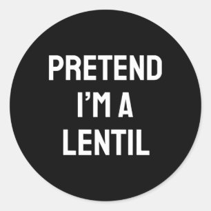Doe alsof ik een linzen kostuum party grappige Hal Ronde Sticker