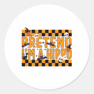 Doe alsof ik een nijlpaard kostuum grappig luie Ha Ronde Sticker