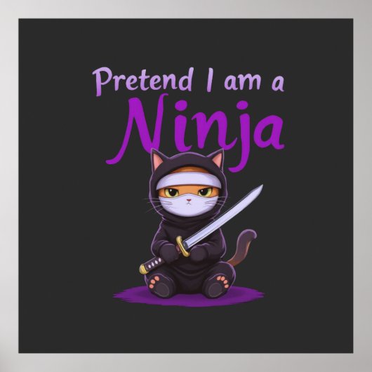 Doe alsof ik een ninja ben - grappig Halloween kos Poster (Voorkant)