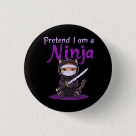 Doe alsof ik een ninja ben - grappig Halloween kos Ronde Button 3,2 Cm