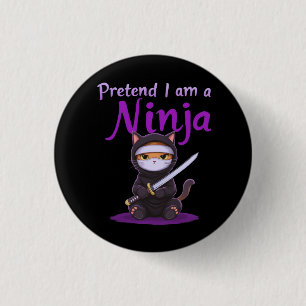 Doe alsof ik een ninja ben - grappig Halloween kos Ronde Button 3,2 Cm