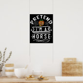 Doe alsof ik een paard ben Grappig Halloween Kostu Poster (Keuken)