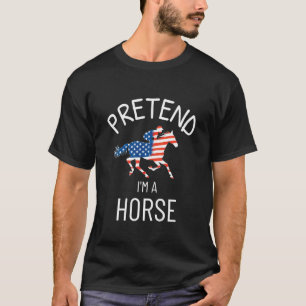 Doe alsof ik een paard ben Grappige Luie Halloween T-shirt