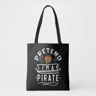 Doe alsof ik een piraat ben Grappig Halloween Kost Tote Bag