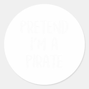 Doe alsof ik een piraat kostuum feestje leuk Hallo Ronde Sticker