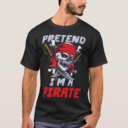 Doe alsof ik een piraat kostuum feestje leuk Hallo T-shirt (Voorkant)