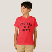 Doe alsof ik een piraten Halloween bijpassende kos T-shirt (Voorkant volledig)