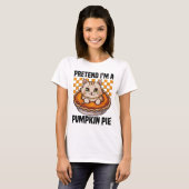 Doe alsof ik een pompoentaart ben, grappig Hallowe T-shirt (Voorkant volledig)