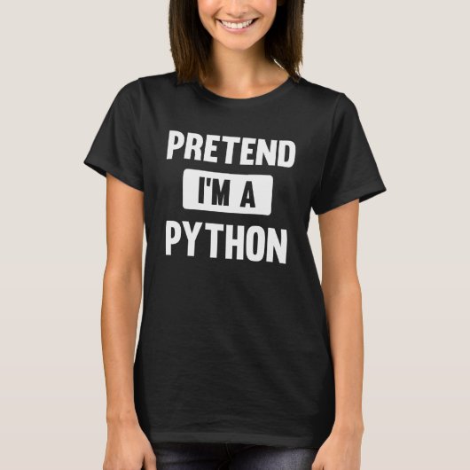 Doe alsof ik een Python Halloween kostuum ben T-shirt (Voorkant)