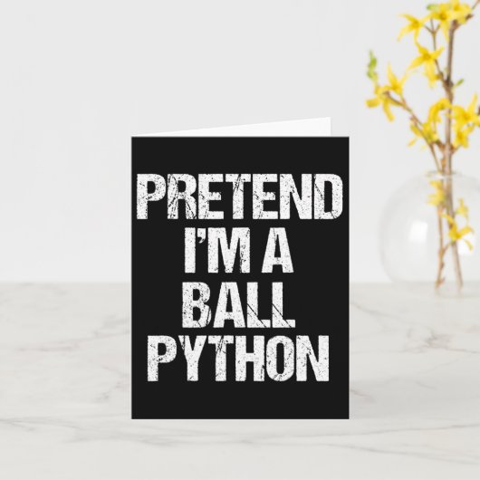 Doe alsof ik een Python kostuum grappig Halloween  Kaart (Gele Bloem)