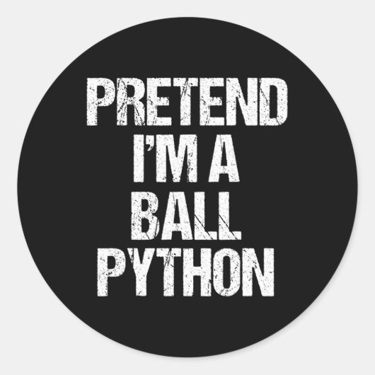 Doe alsof ik een Python kostuum grappig Halloween Ronde Sticker (Voorkant)